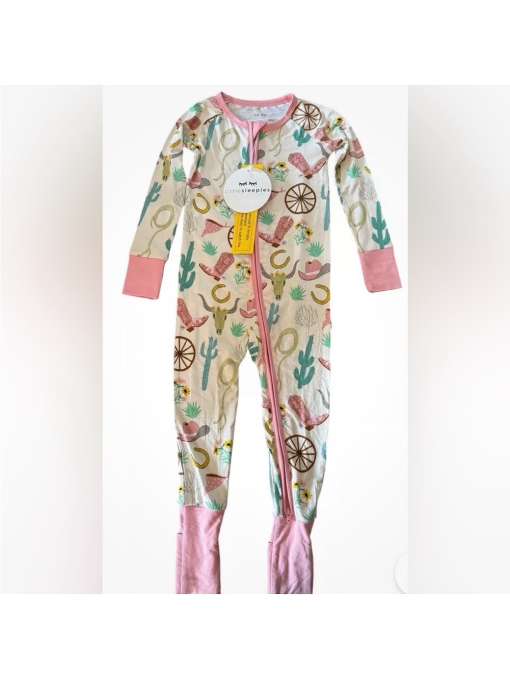 Little sleepies Ready to Rodeo pink zippy 2T NWT
